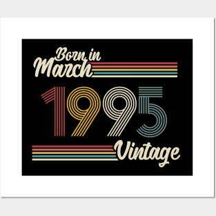 Vintage Born in March 1995 Posters and Art